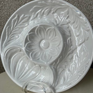 Vintage large artichoke ceramic plate 3 divided areas by Geary’s Beverly Hills