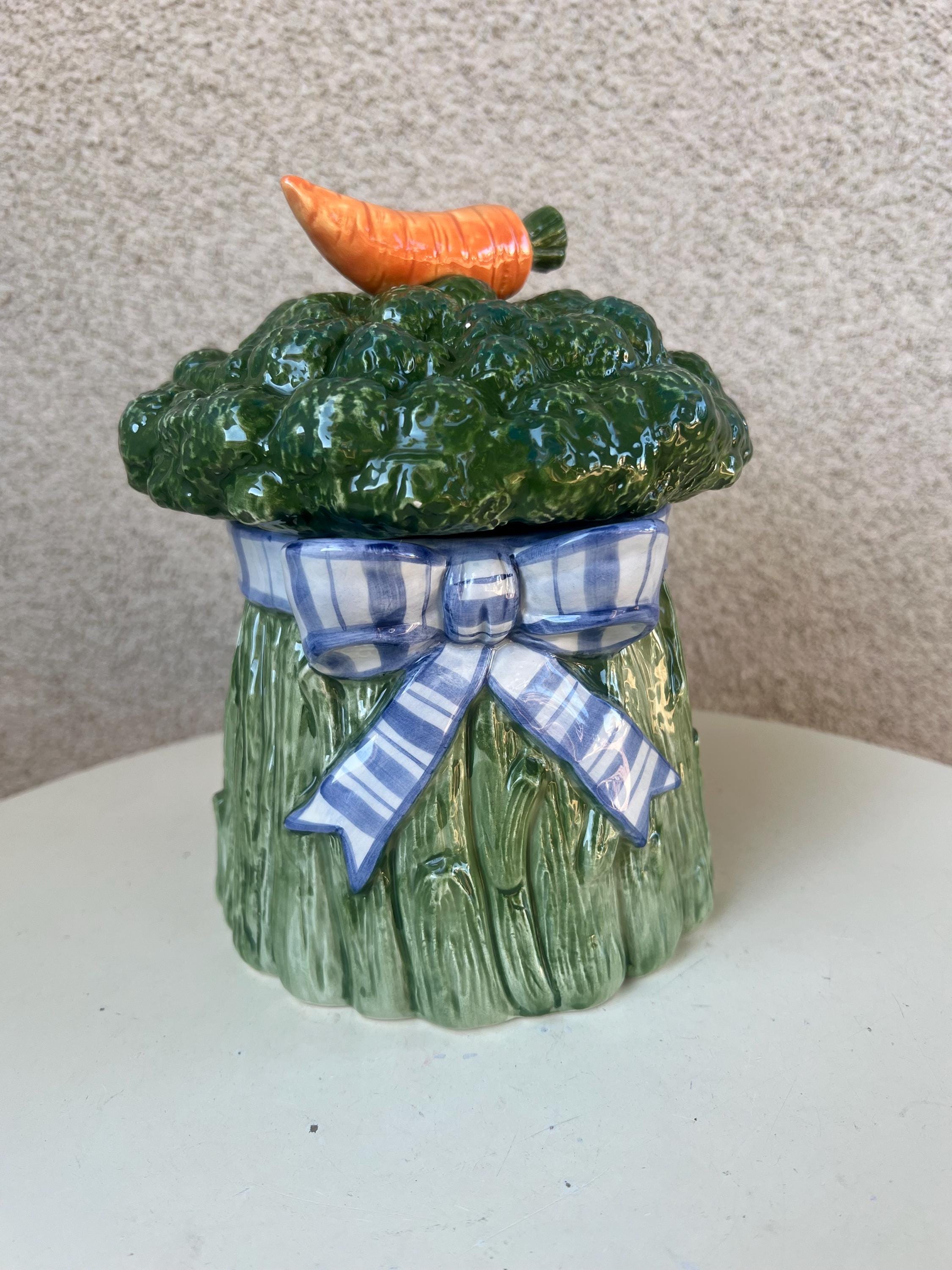 Vintage Fitz & Floyd Ceramic Canister Broccoli Carrot 8” X 6” - Etsy