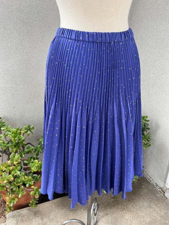 Vintage Jeanne Marc knife pleat skirt purple with gol… Gem