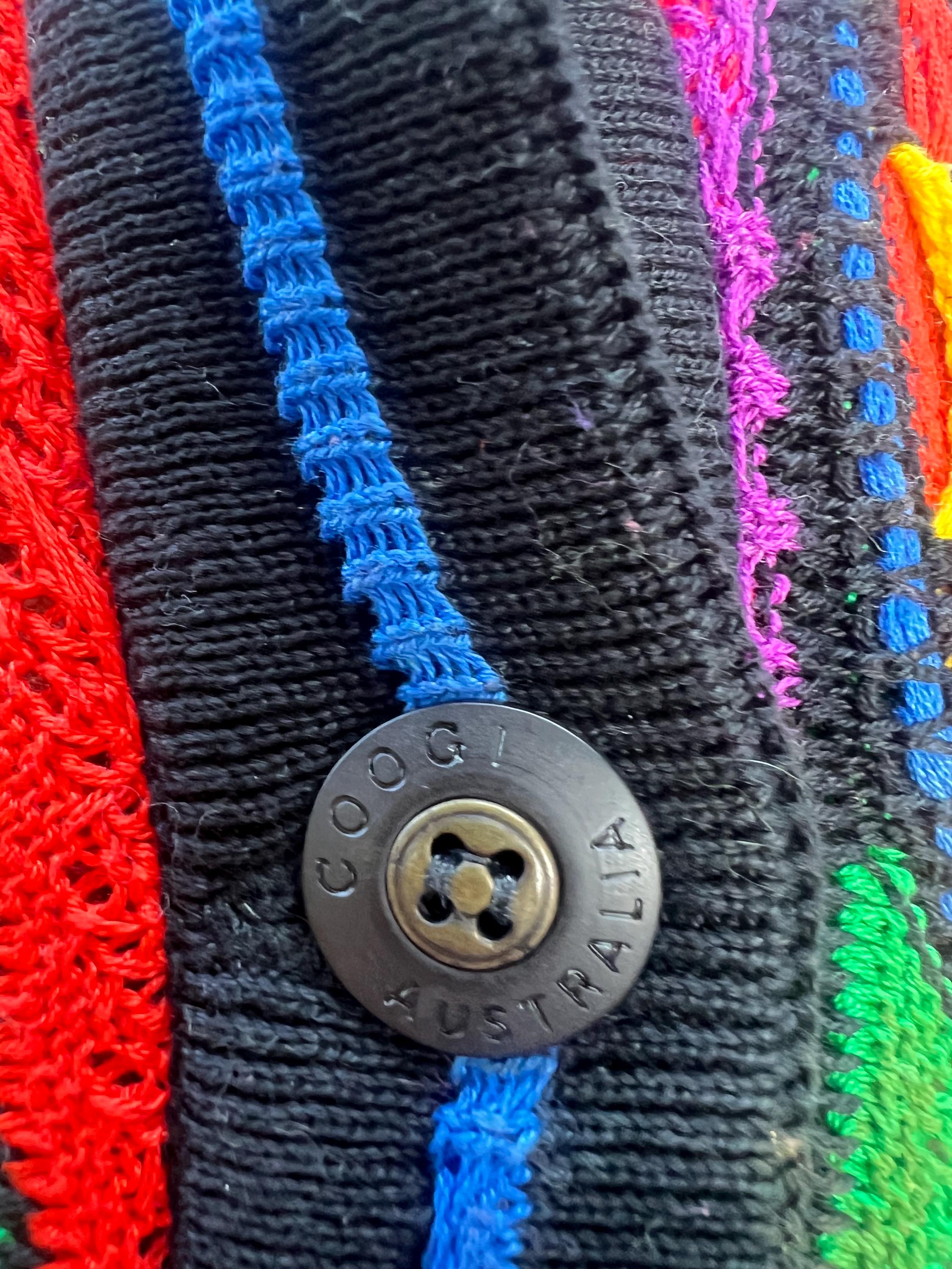 Vintage Coogi 3D Knit Cardigan Sweater Multicolor Mercerized