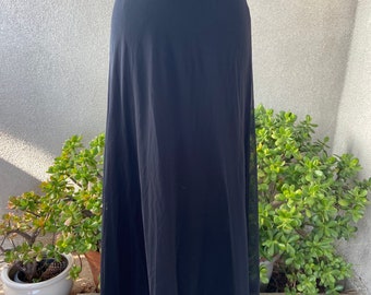 Falda vintage elegante de gasa de nailon transparente negra de Tadashi, talla 4