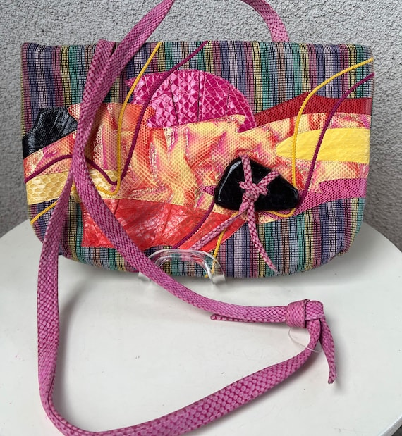 Vintage Carlos Fiori shoulder handbag multicolore… - image 1