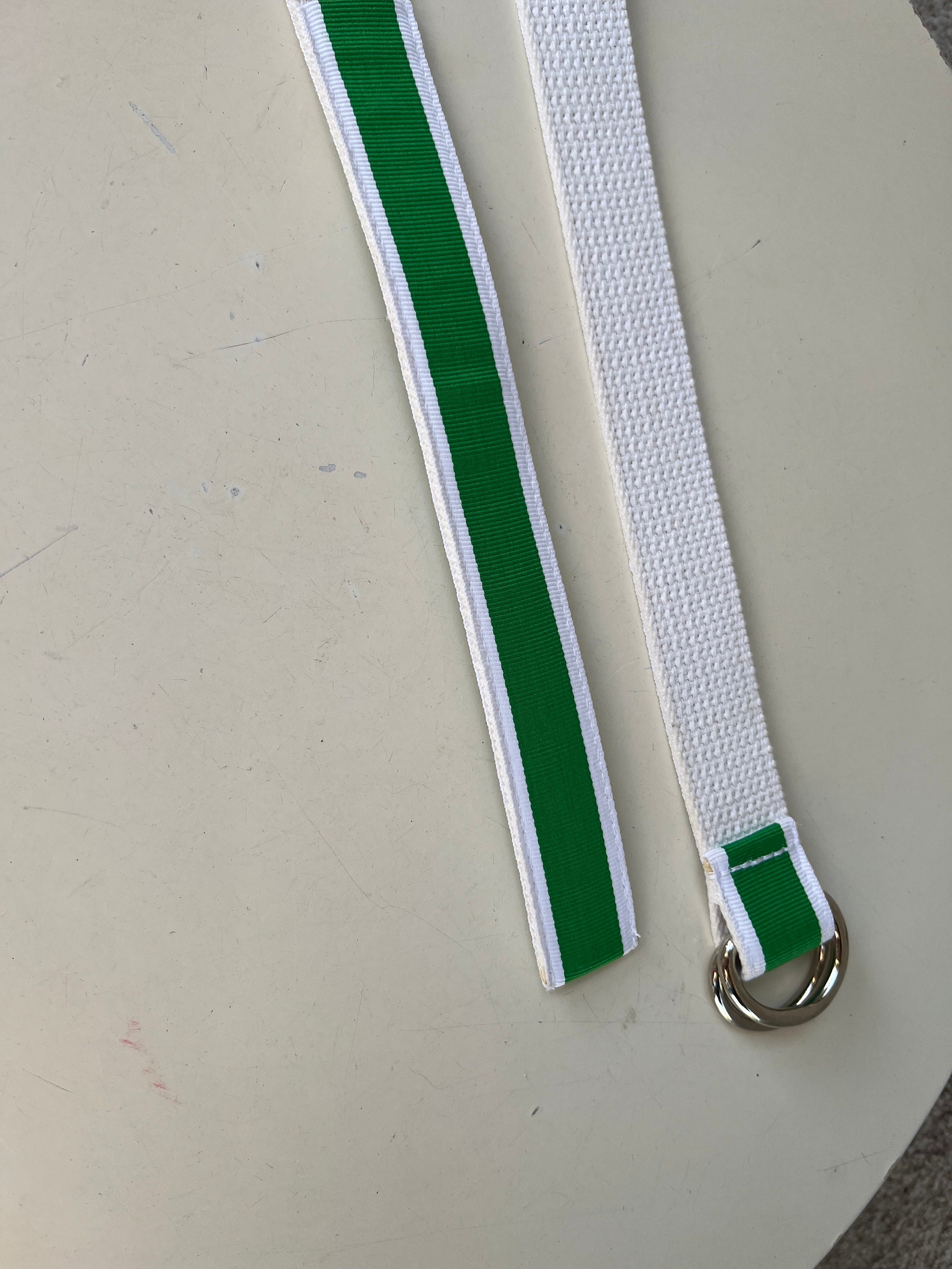 Vintage Preppy Belt Fabric Green White S/M - Etsy