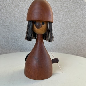 Vintage MCM Danish figurine Viking teak wood by Kay Bojesen for Laurids Lonborg size 7.5”