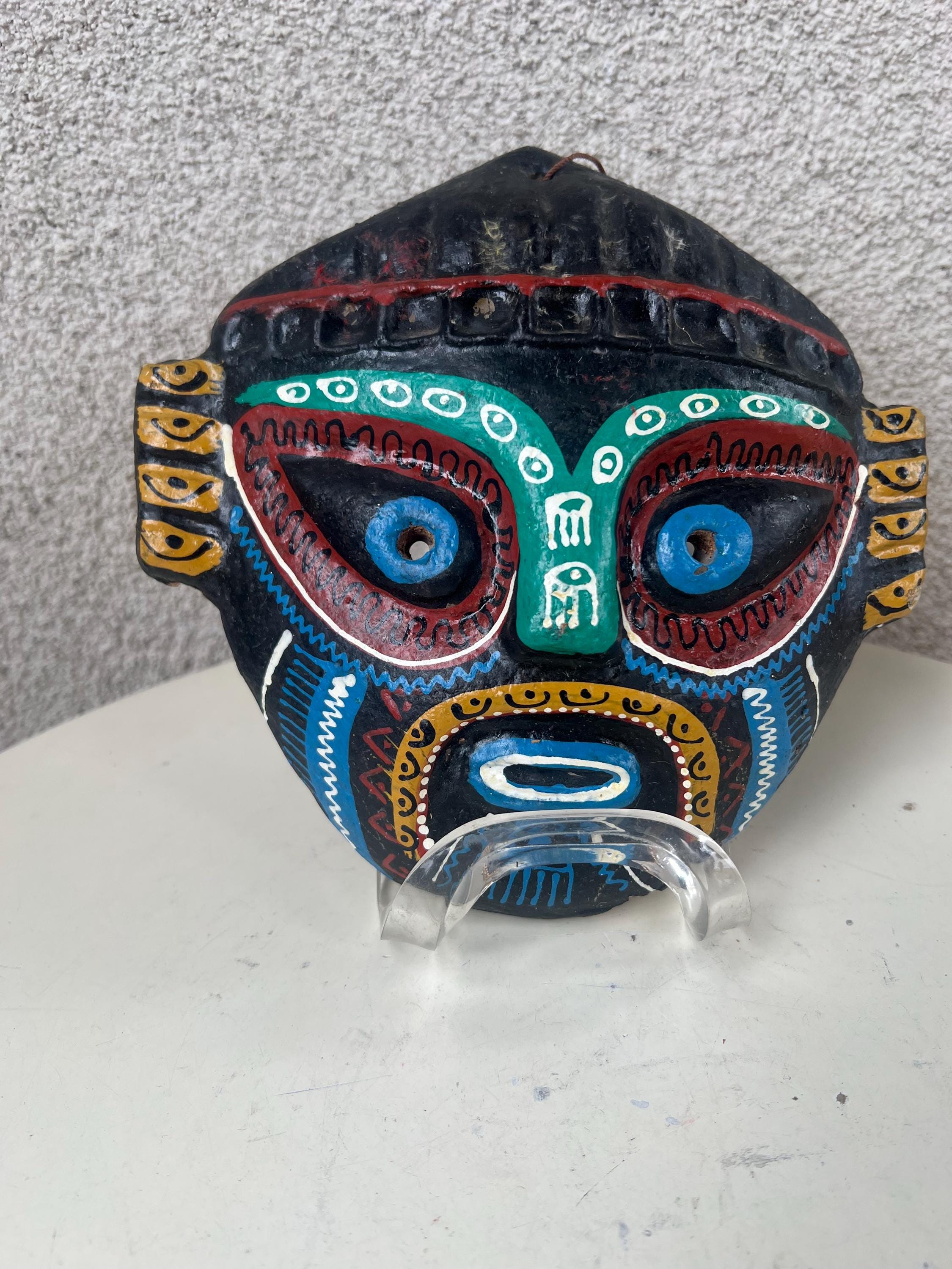 Vintage Mexican Colorful Mask Wood Tribal 8” X 8” X 2” - Etsy