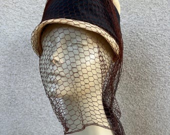 Vintage Wedding or Cocktail Hat White Cap Sequins Beads Bow  display picture 1