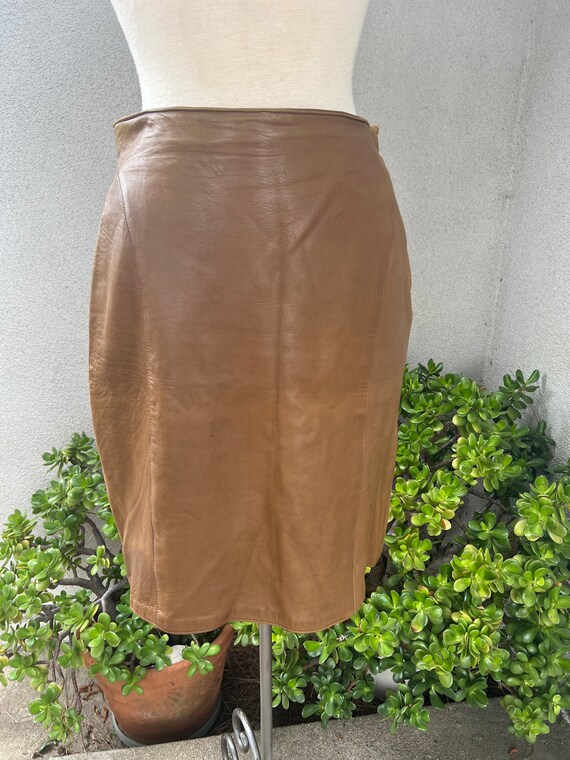 SALE Vintage Short Brown Soft Leather Skirt Sz M Lanna Etsy Sweden