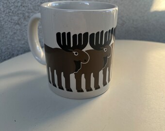 Vintage mug moose deer theme by Taylor & Ng