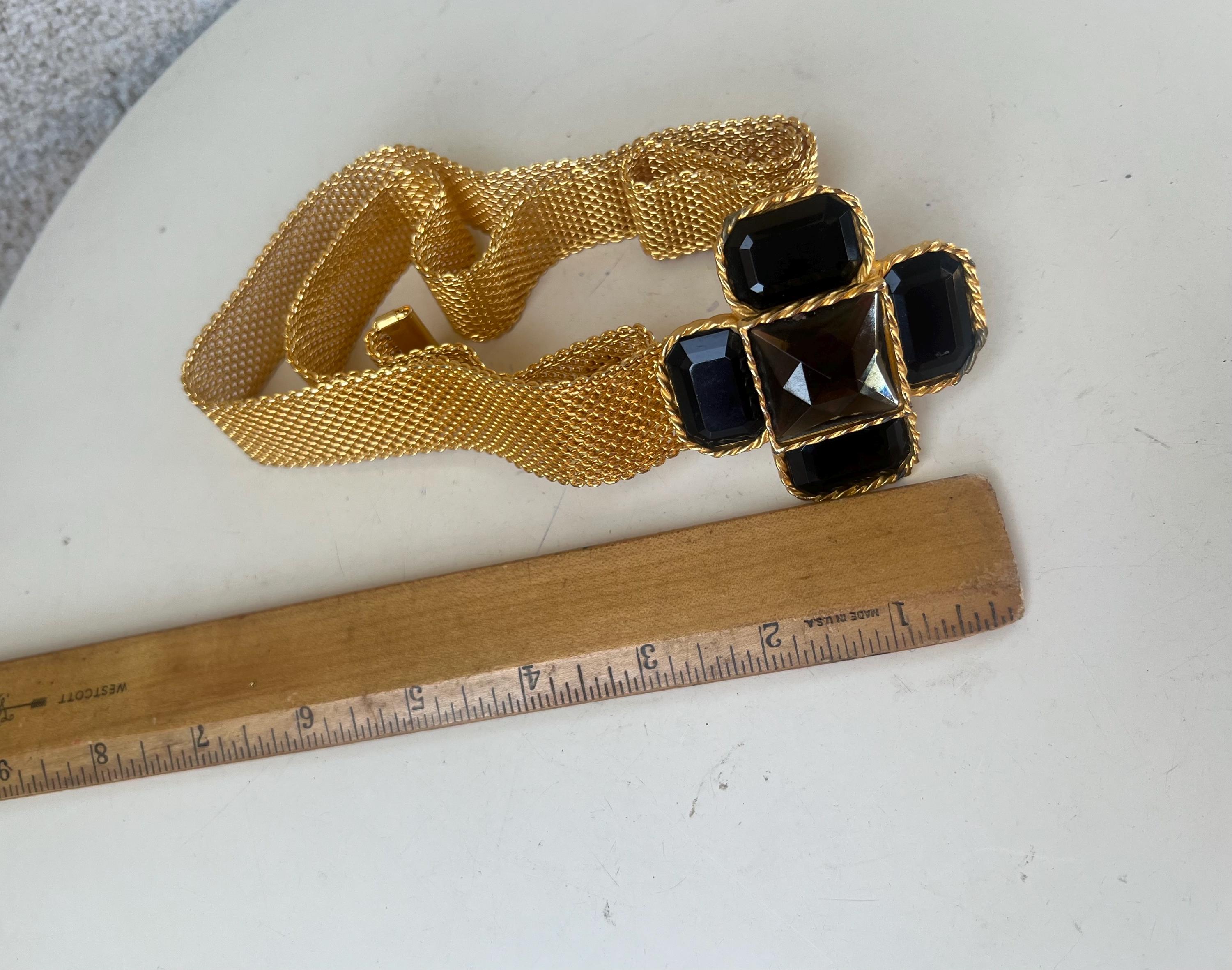 Vintage glam belt golden mesh with cross amber tone gemstones buckle fits 27-31” il_fullxfull.4269144471_79nh.jpg main image 4