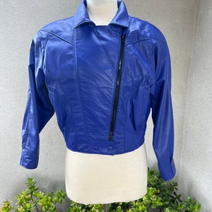 Vintage El Toro Leather Bomber teal blue jacket Size medium Pockets image 6