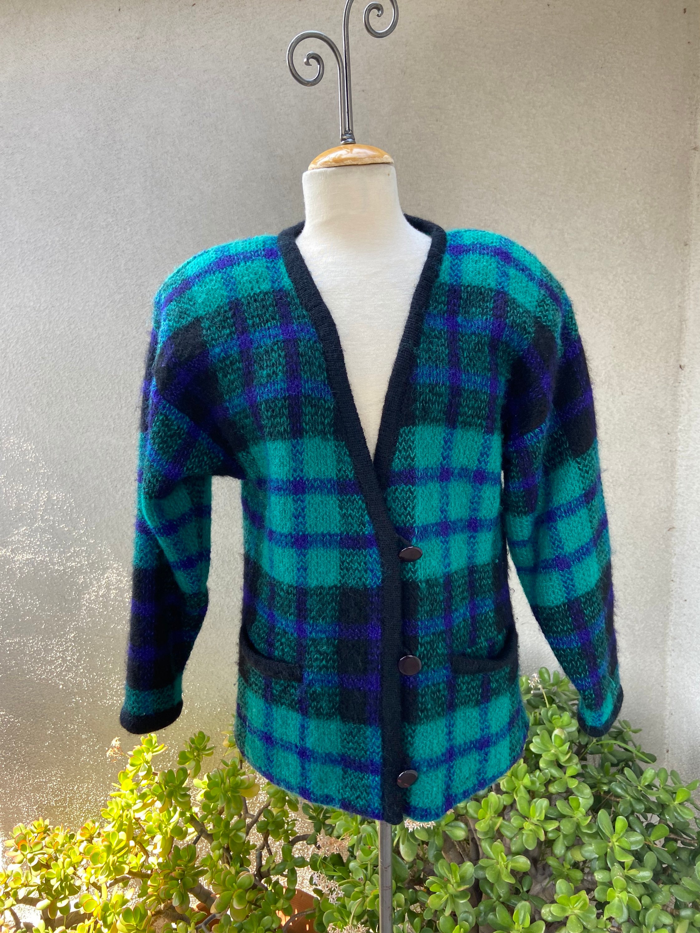 Sportswearタグ 70〜80's mohair cardigan Equipt Purple Button Front Cardigan Sweater S 45% Mohair