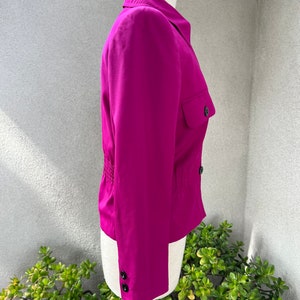 Vintage 80s fuchsia pink wool blazer jacket by Valentino Miss V Sz 38 4 image 6