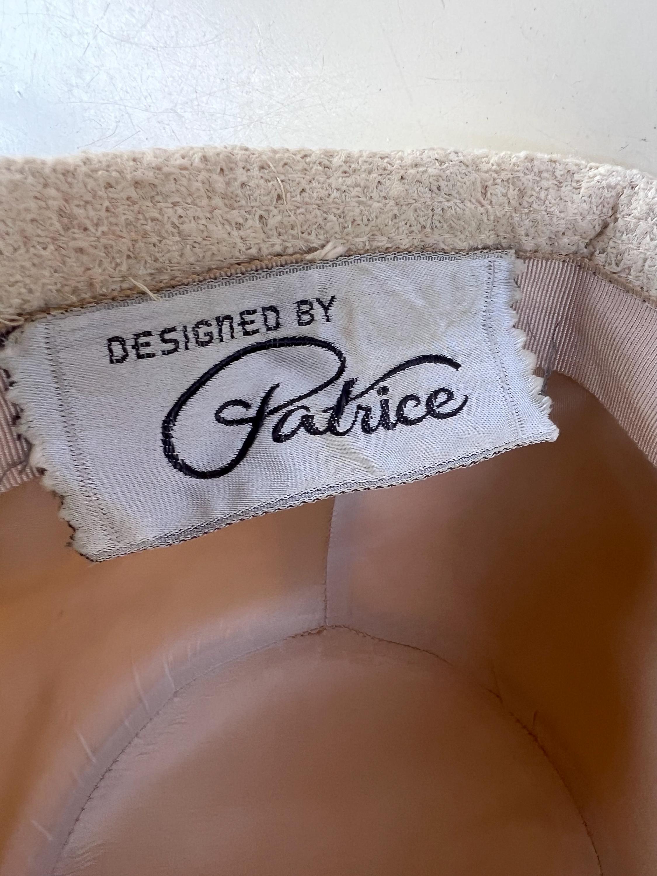 Vintage Bucket Fabric Sun Hat Beige With Grosgrain Ribbon  display picture 2