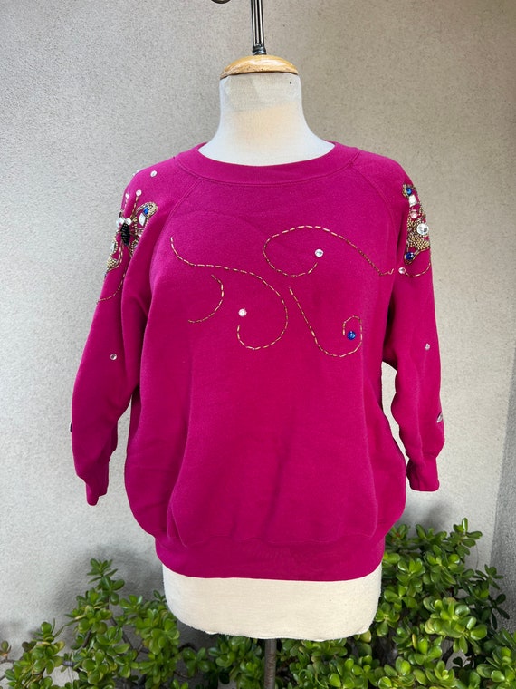 raspberry coloured top