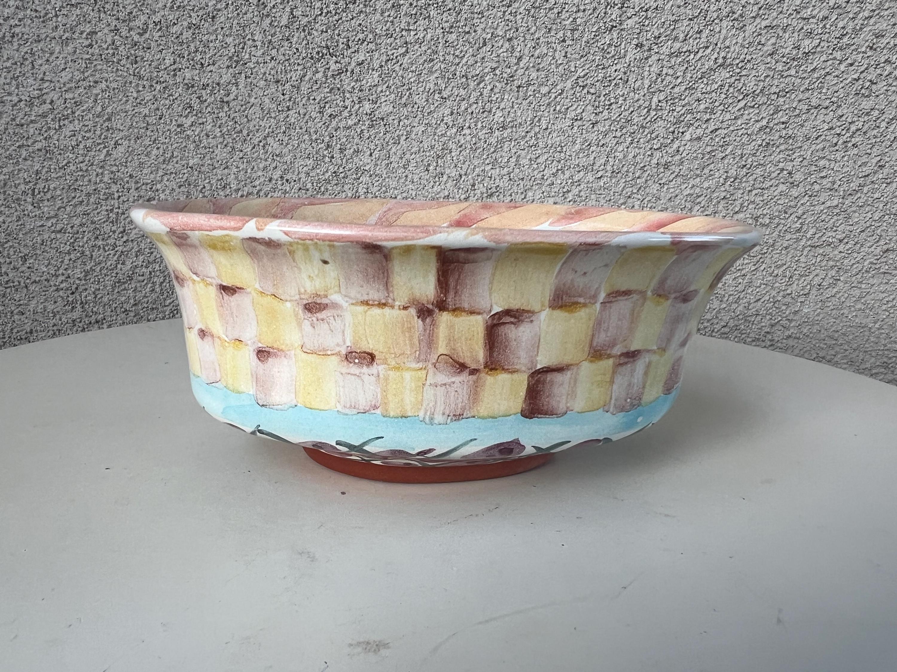 Vintage Mackenzie-childs Oval Small Bowl Chowder 1983 Victoria