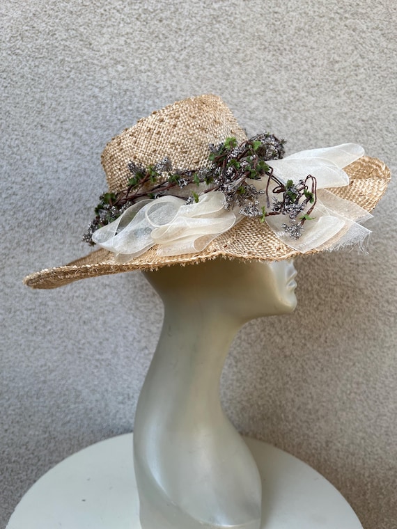 Fleur de Paris Boater\'s Straw Hat with Feathers Straw Hats | Fleur de Paris main image 4