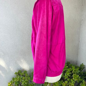 Vintage West Bay Sport Leather jacket fuchsia pink soft lambs suede Sz 6 image 4