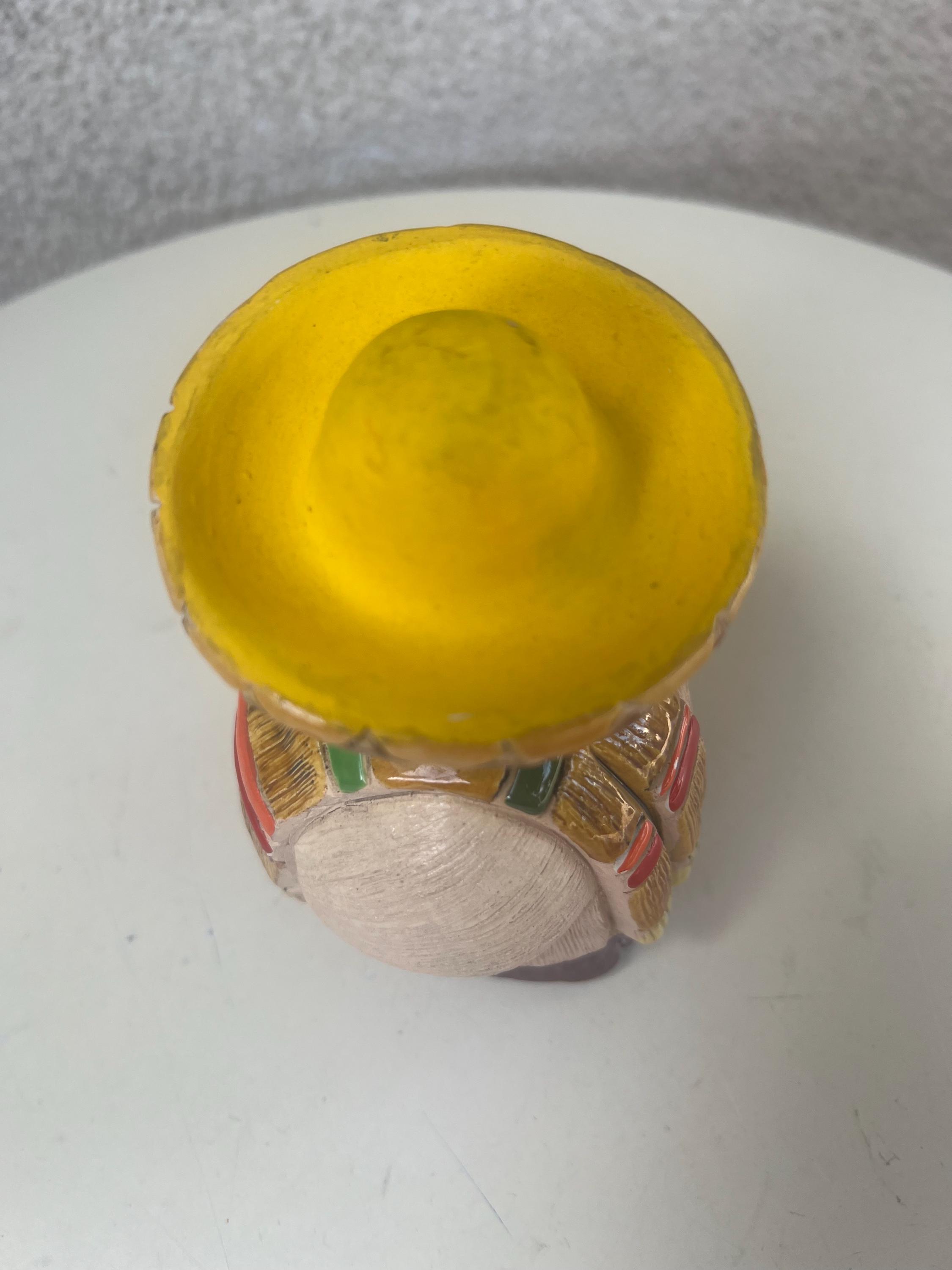 Launa R Vintage Launa Art Pottery Mexican Man Figurine 3D Signed Made in ...