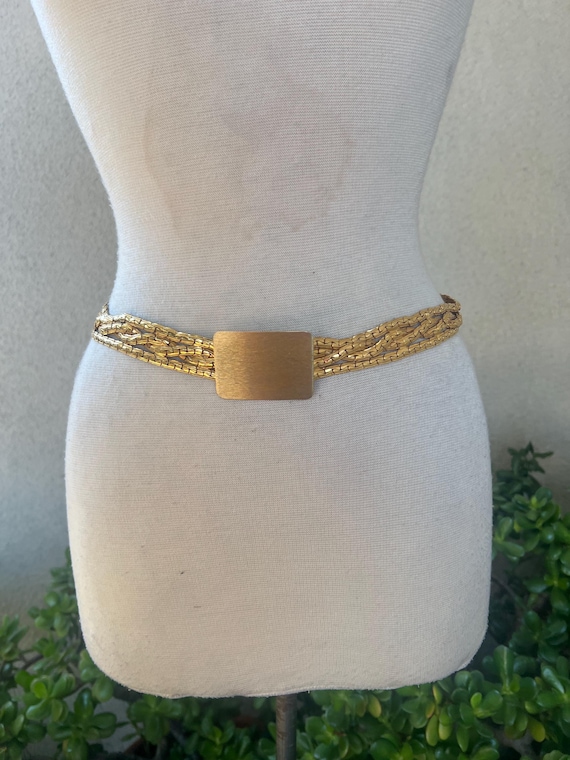 Authentic Vintage Signed Christian Dior Chunky Goldtone Mesh Twisted Rope Belt Vintage Signed Christian Dior Chunky Goldtone Mesh Twisted  main image 3