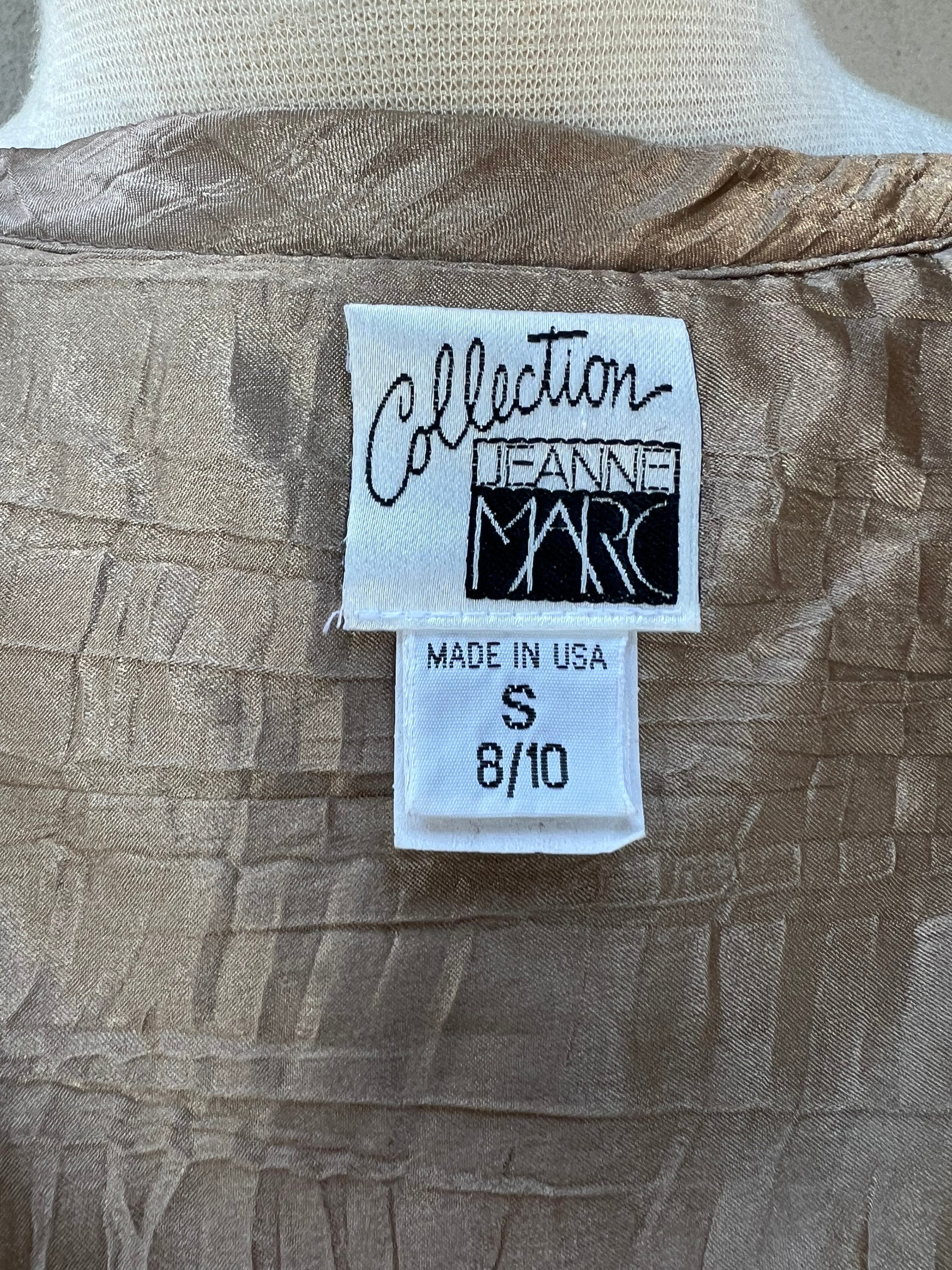 Vintage 80s Collection Jeanne Marc Ruched Jacket Beige Grey Bronze
