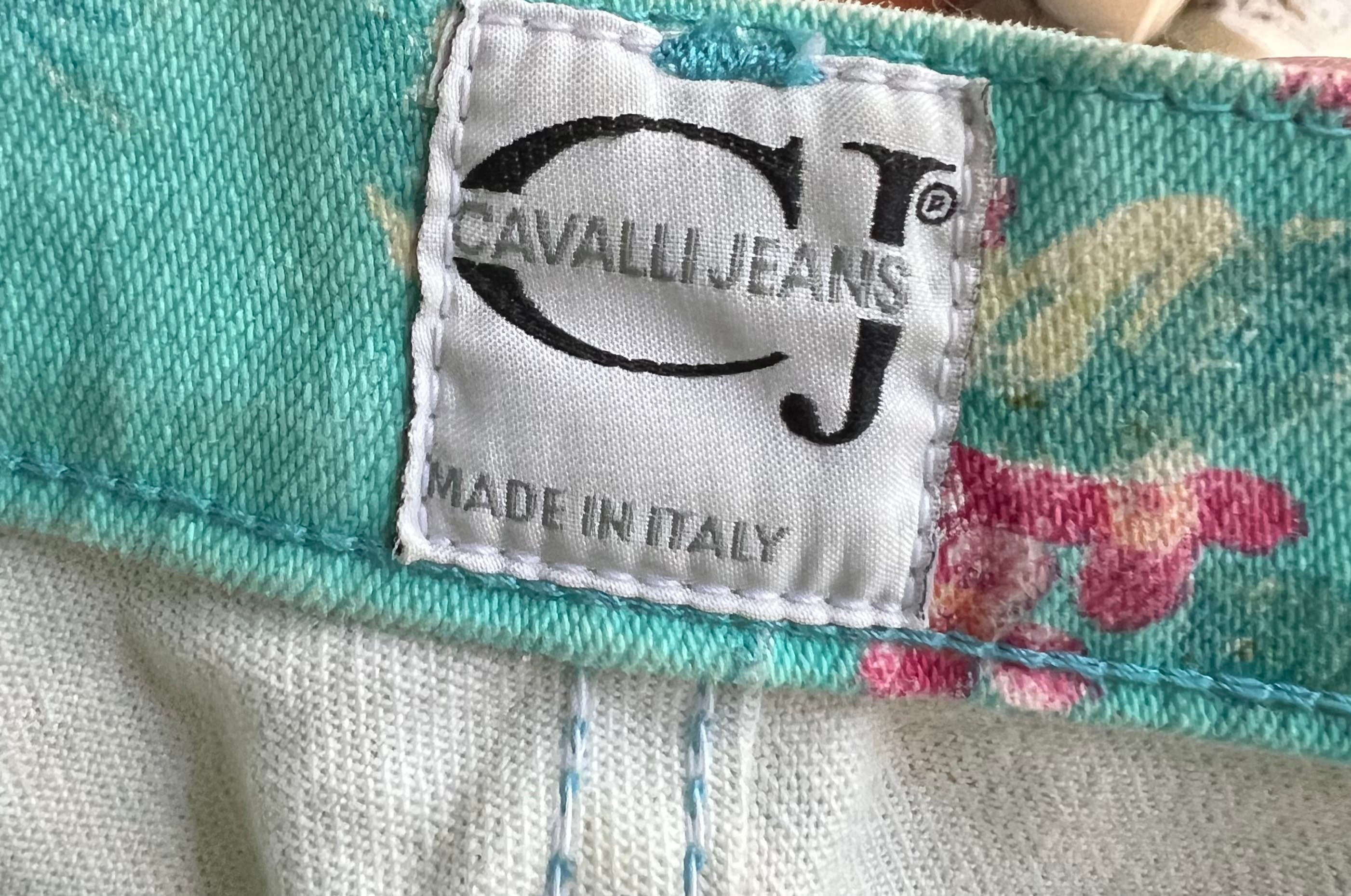 Vintage Cavalli Jeans Blues Floral Sz 29” Made in Italy Pockets