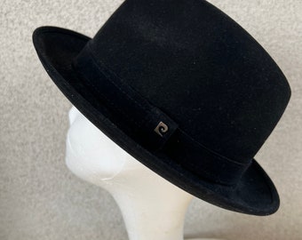 Vintage Pierre Cardin Wool Fedora Hat - Jet Black, Size 7 3  display picture 1