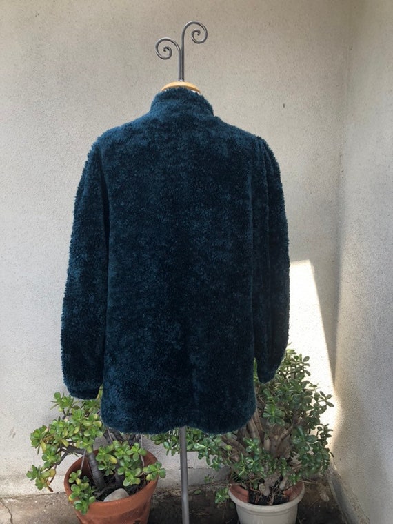 SALE Vintage faux fur curly knobby short jacket l… - image 2
