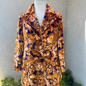 Vintage mod velveteen blazer jacket satin lining Small by Wonderful