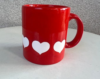 Vintage Waechterbach red white heart mug