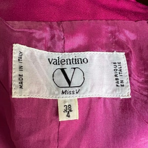 Vintage 80s fuchsia pink wool blazer jacket by Valentino Miss V Sz 38 4 image 3