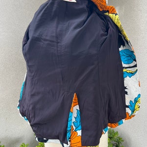 Vintage mod bold floral cotton blazer jacket Sz XS by Chuck Howard Boutique image 10