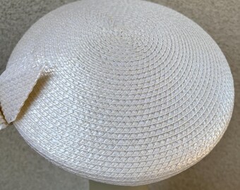 Vintage Jack McConnell Boutique woven glossy ivory straw hat size 21.5” Vintage Jack Mcconnell Boutique Woven Glossy Ivory Straw Hat  main image 2
