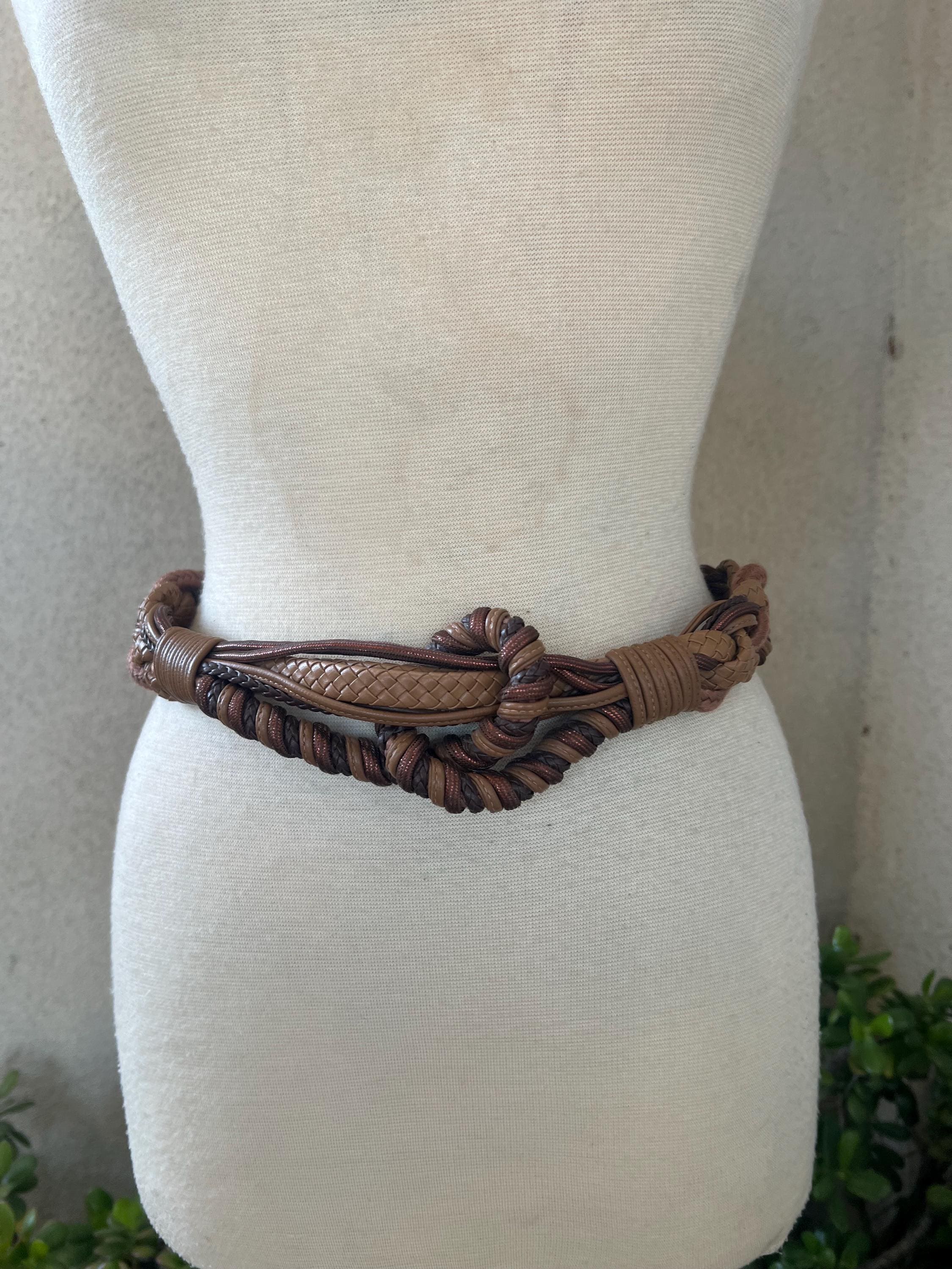 90\'s Chocolate Brown Preppy Braided Leather Belt with Solid Brass Buckle 30 Similar Items to 1990s Land main image 3