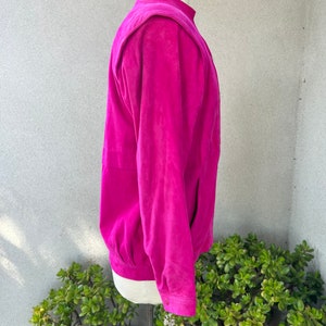 Vintage West Bay Sport Leather jacket fuchsia pink soft lambs suede Sz 6 image 5
