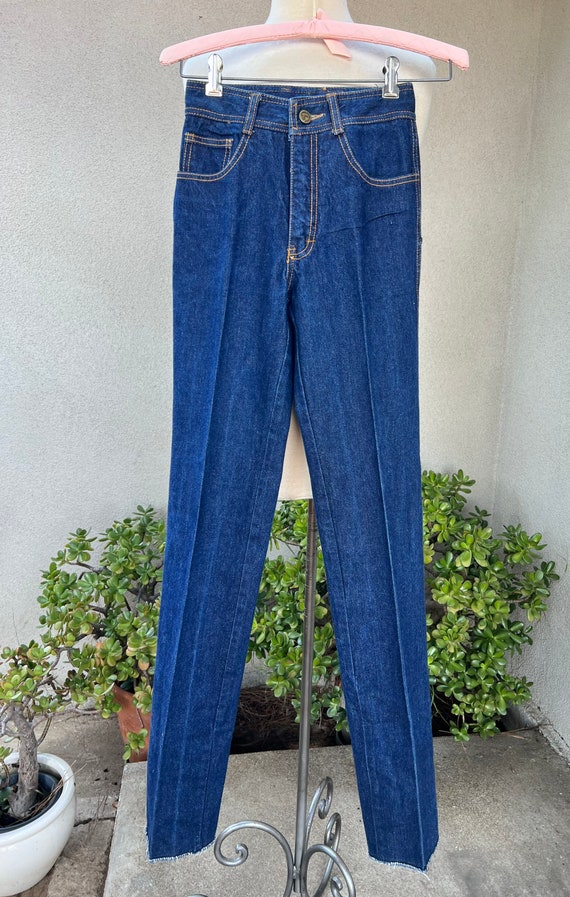 Vintage 70s Jordache blue jeans high waist size 2… - image 1