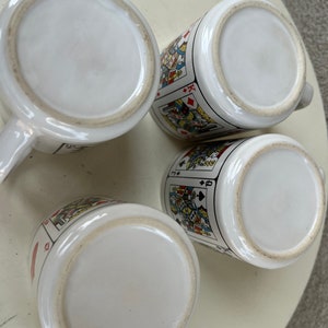 Vintage kitsch ceramic mug set 4 playing cards theme holds 10 oz image 5