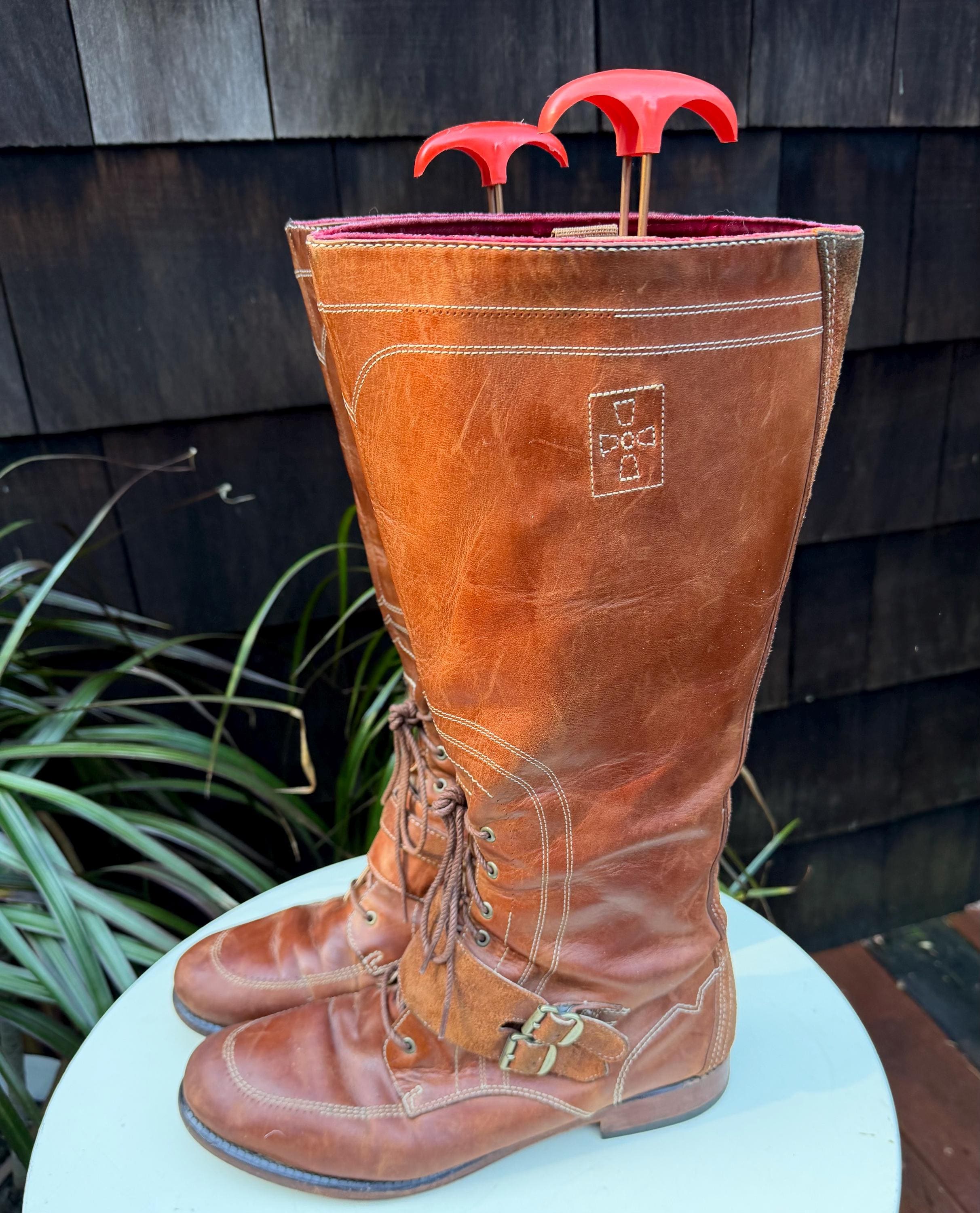 Y2K Boho Timberland Tall Lucille Brown Leather Boots #20647