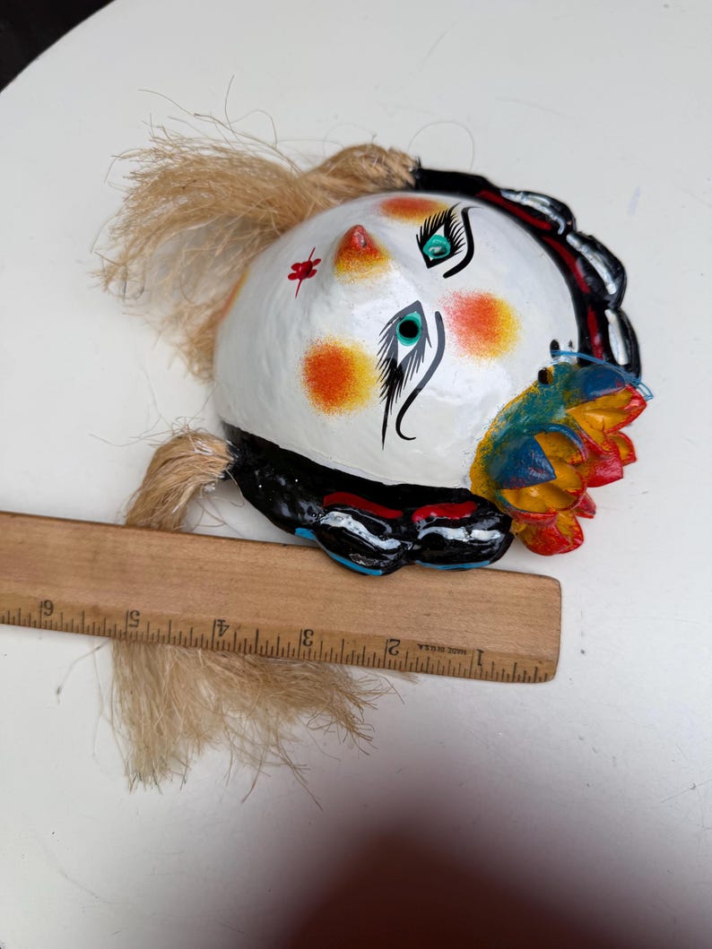 Vintage Mexican Coconut Folk Art Woman Queen Theme 3D Straw Hair - Etsy