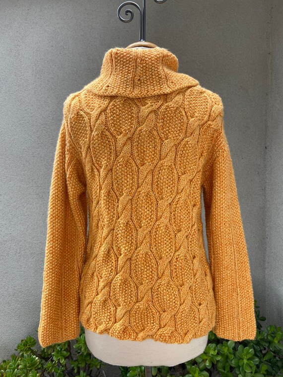 Vintage Cable Hand Knit Cowl Neck Sweater