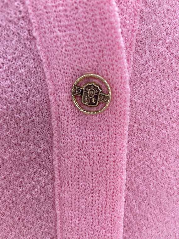Vintage 1960s soft pink sponge type knit dress w … - image 4