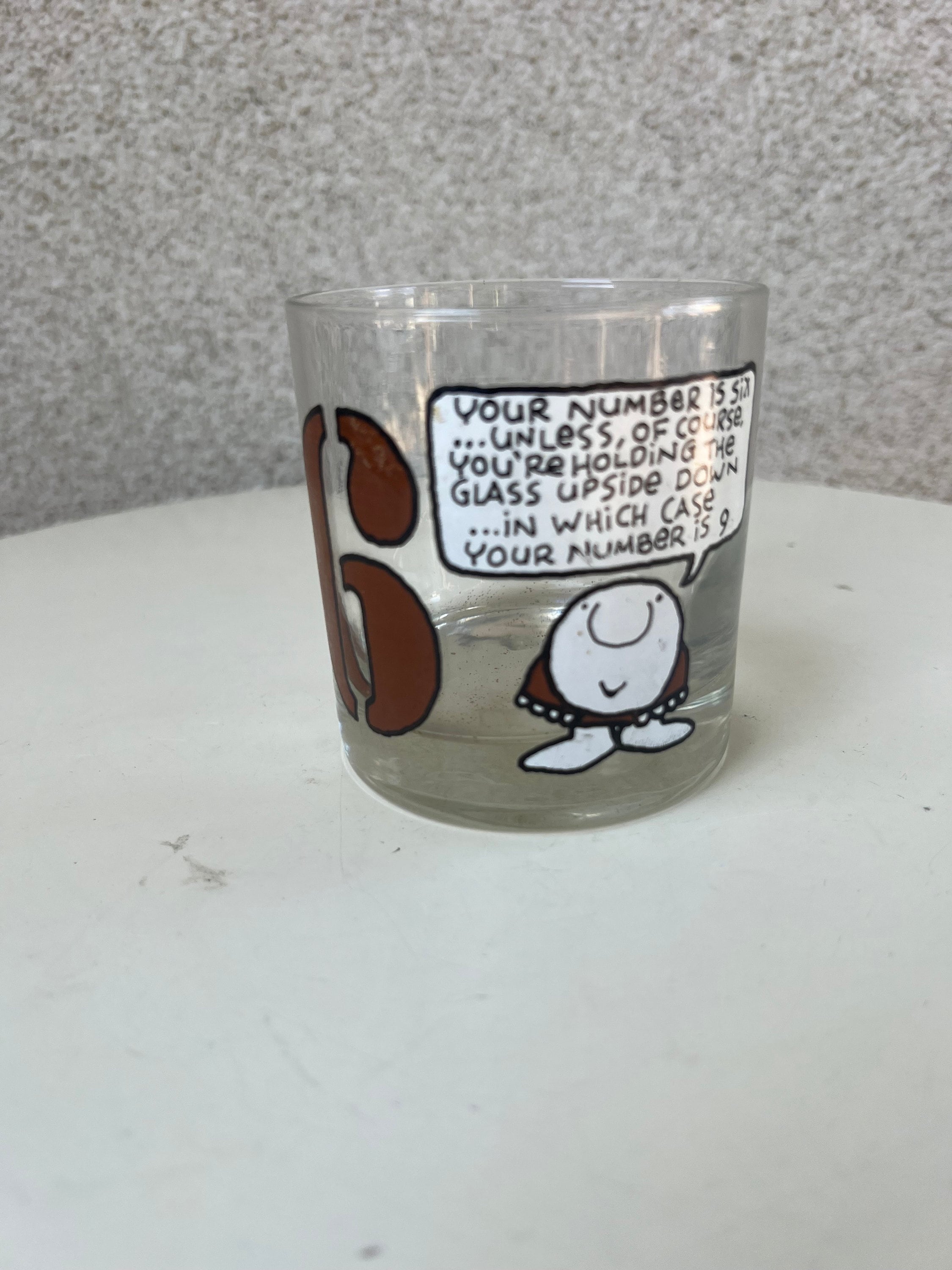 Vintage 1977 Ziggy #6 Rock Glass by Tom Wilson for Universal Press 