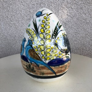 Vintage Wounded Bird Mexican ceramic large egg sculpture elephants birds floral theme size 7 image 4