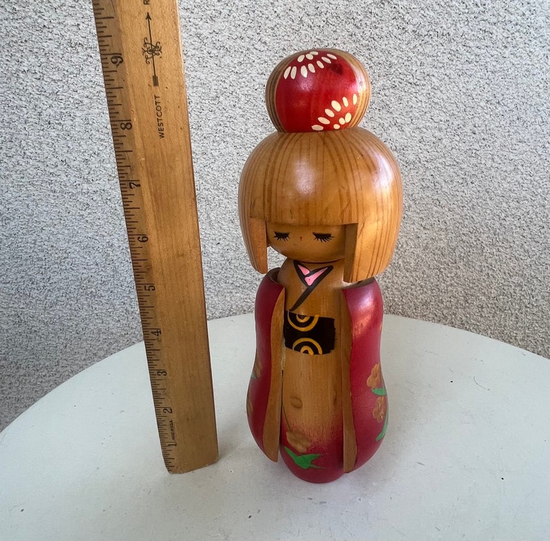 Vintage Japanese Kokeshi girl wood doll Creation Sosaku Hajime Miyashita 9 image 5