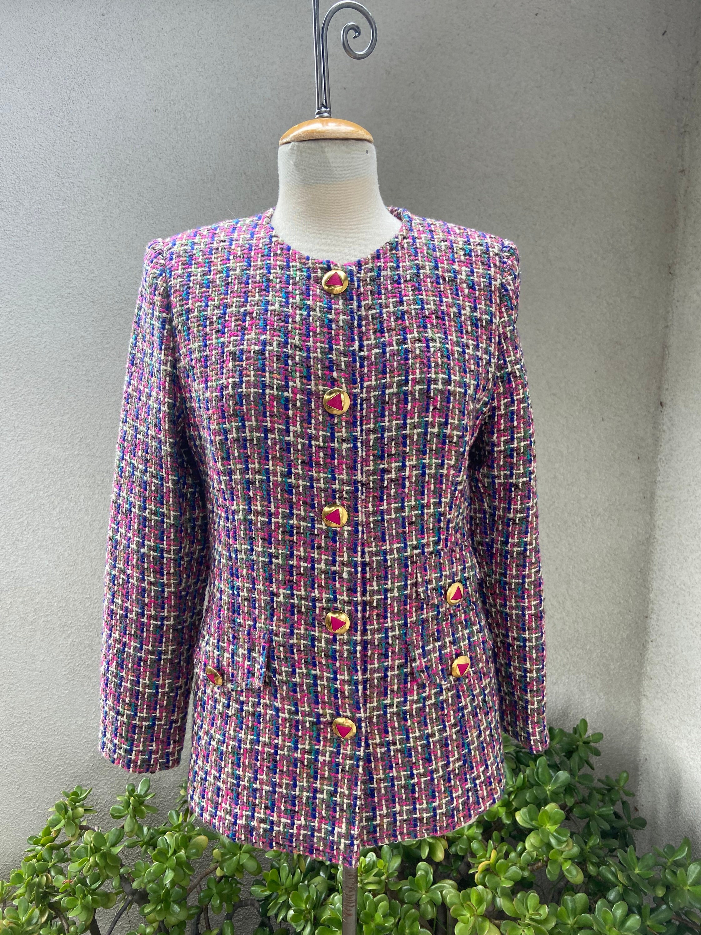 【COLOR iN ID】Noi vintage tweed jacket VINTAGE Tweed Jacket Mens 46R Brown 2 Button Simpson