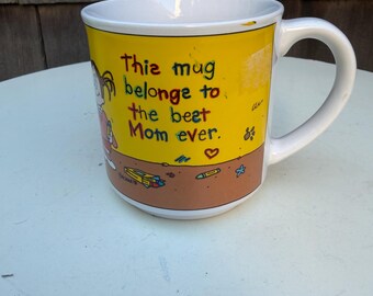 Vintage Kathy Series "Mom Ever" Ceramic Mug, Made in Korea