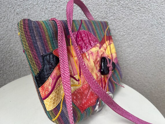 Vintage Carlos Fiori shoulder handbag multicolore… - image 7