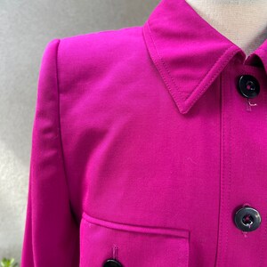 Vintage 80s fuchsia pink wool blazer jacket by Valentino Miss V Sz 38 4 image 8