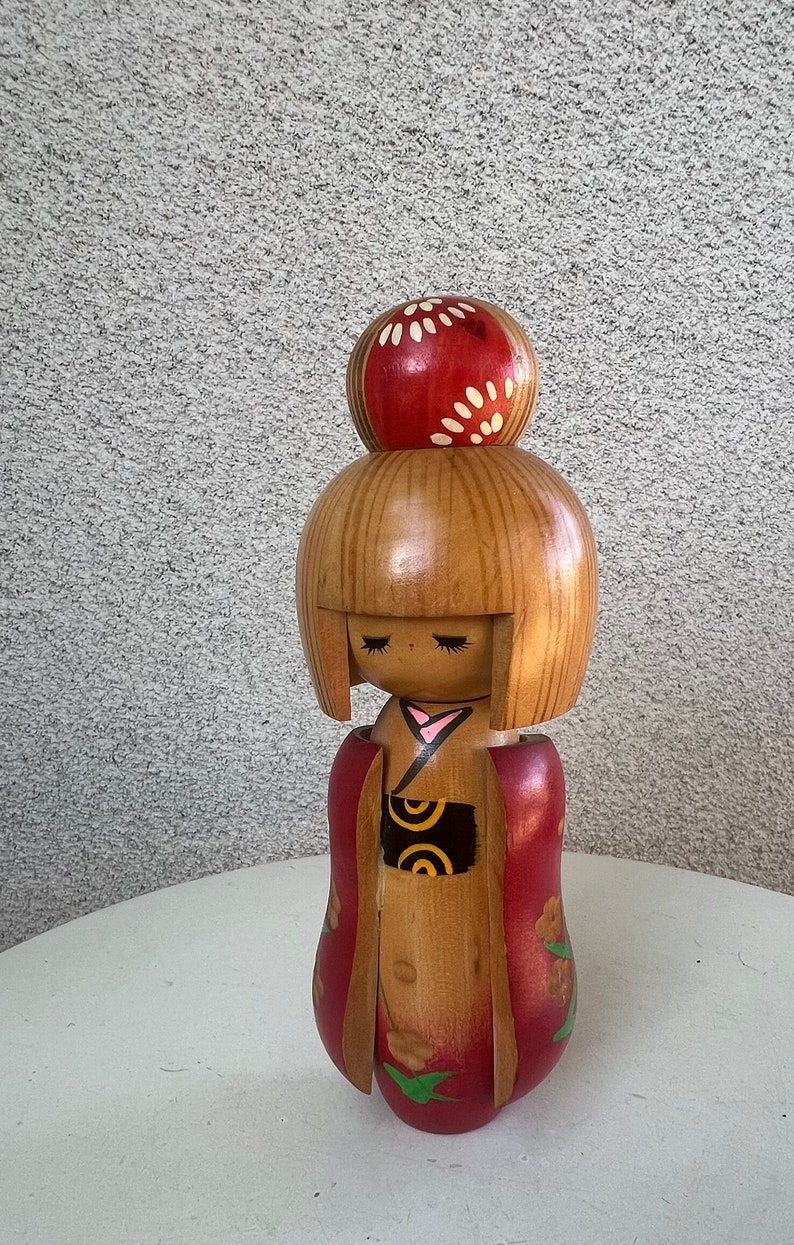 Vintage Japanese Kokeshi girl wood doll Creation Sosaku Hajime Miyashita 9 image 1