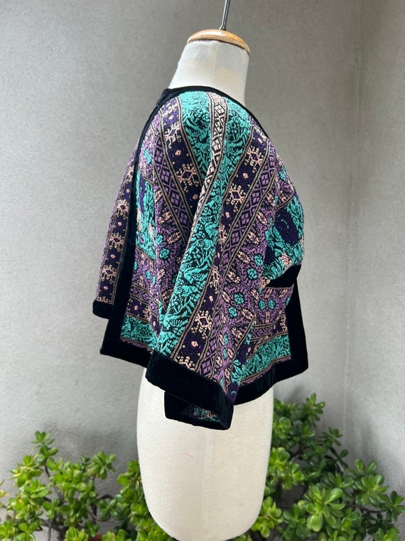 Vintage bohemian bolero jacket Guatemalan woven f… - image 4