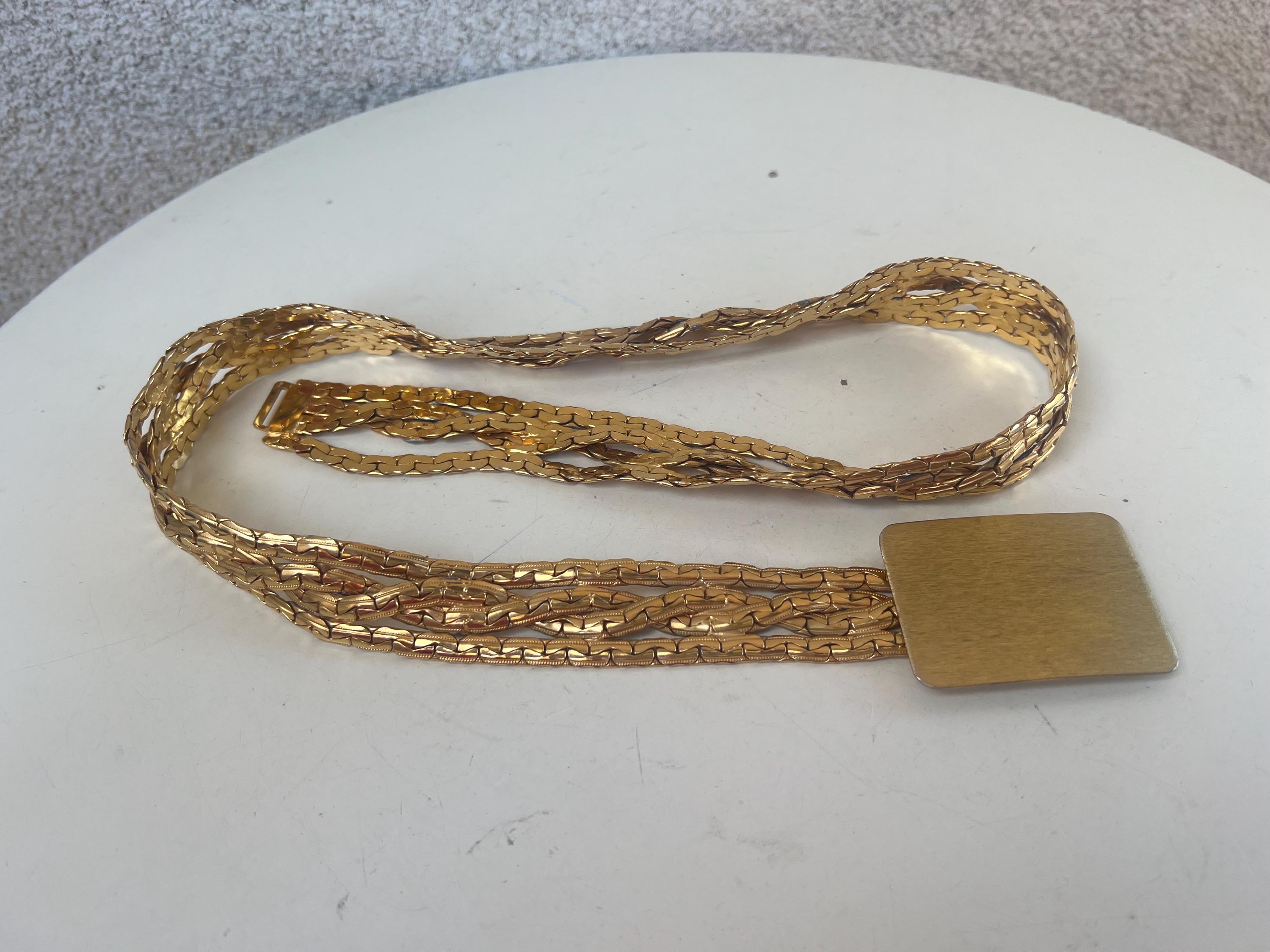 Vintage Gold Tone Belt Multi Stands Fits 30” by Christian  display picture 2